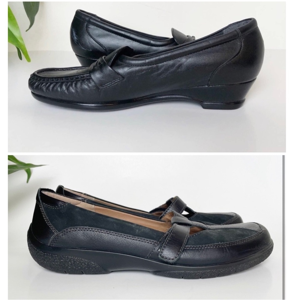 SAS & Hotter Comfort Shoe Lot Women's Size 7-7.5 Leather Walking Work Shoes